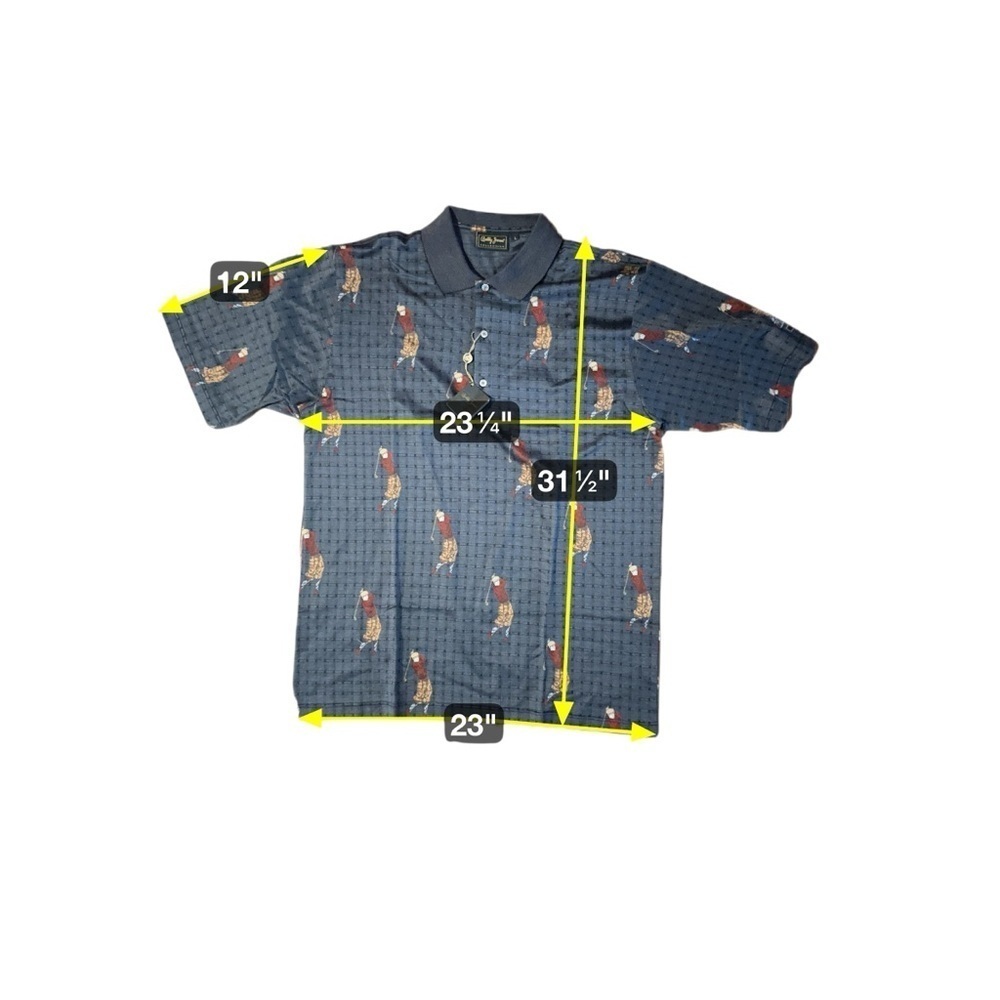 NEW Bobby Jones Collection Golf Shirt L Gray Signature Golfer Print ITALY NWT - Picture 5 of 12
